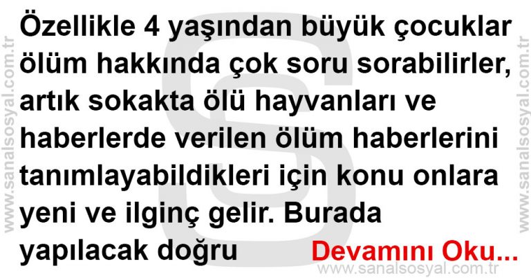 cocuklara olumu anlatmak