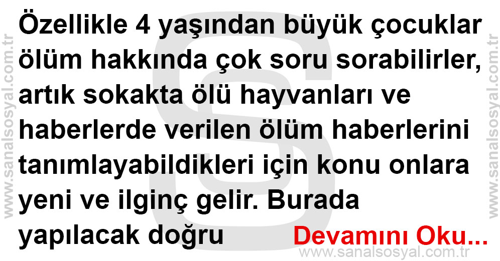 cocuklara olumu anlatmak