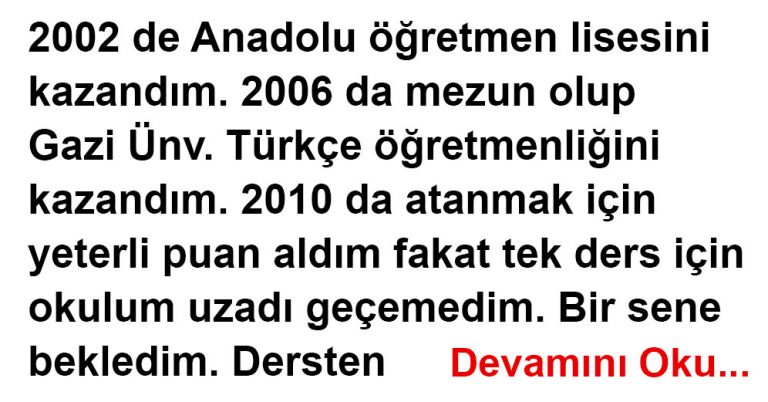 9 Yıldır Atanamayan Öğretmenin Mektubu