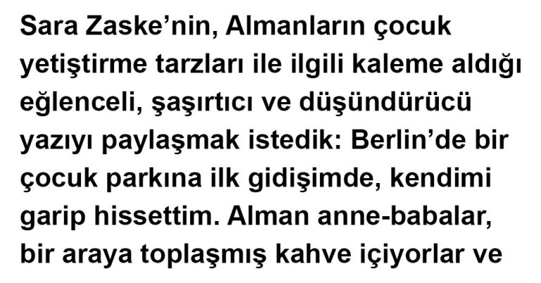 Almanların Çocuk Yetiştirme Tarzları