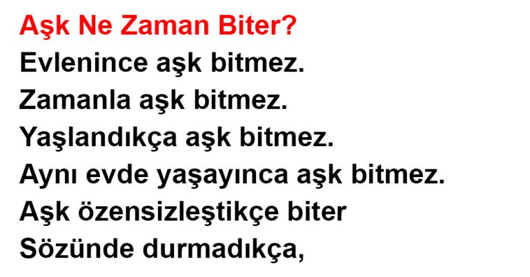 Aşk Ne Zaman Biter?