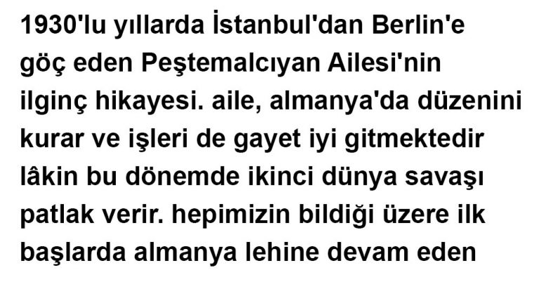 Berlin’de Ermeni Bir Ailenin Hayatını Kurtaran Cümle