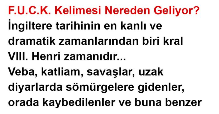 F.U.C.K. Kelimesinin Açılımı Nedir?