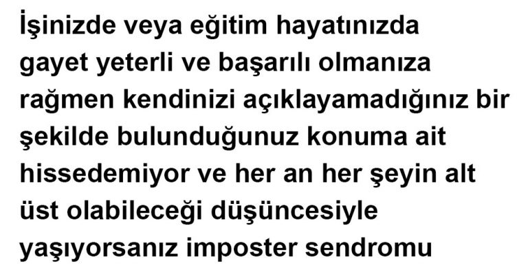 İmposter Sendromu: Her 5 Kişiden 1’inde Görülen Garip Ruh Hali