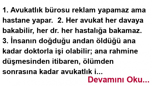 Doktor İle Avukat Arasındaki 18 Fark 1 doktor avukat arasindaki 18 fark
